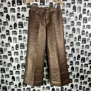Madewell gold metallic wide leg pants